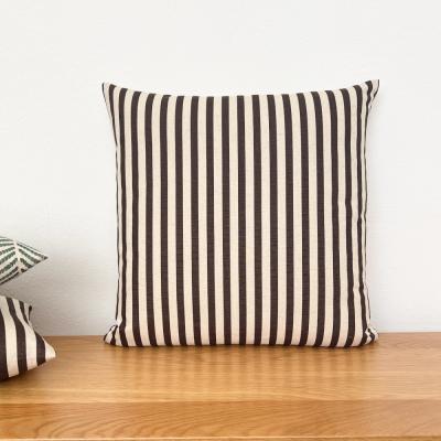 Kissenhülle Kissenbezug Dekokissen Sofakissen CHEST braun Mocca beige gestreift Herbst Winter