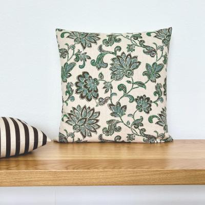 Kissenhülle Kissenbezug Dekokissen Sofakissen GROVE Blumen braun Mocca beige grün blau Herbst Winter