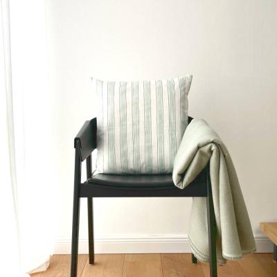 Preview: Kissenbezug STRIPE Pistazie lemon pastellgrün weiß Streifen gestreift Dekokissen Sofakissen Kissen Kissenhülle Landhaus 40x40 50x50 60x60