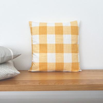 Preview: Kissenbezug ANDERSON goldgelb kariert Karo Frühling Sommer Landhausstil
