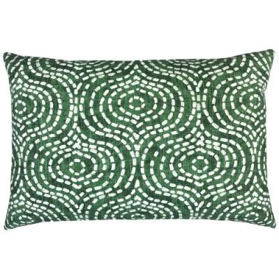 Kissenhülle grün DENVER grau grafisch Kissen orientalisch Landhausstil 30 x 50 cm