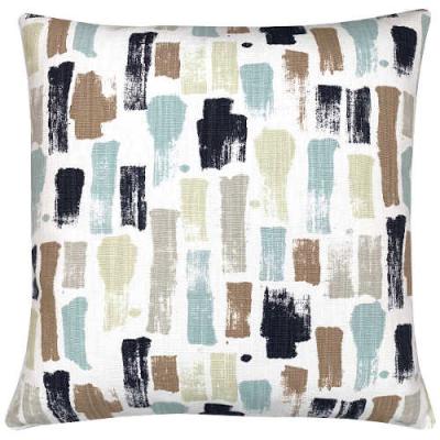 Preview: Kissenhülle Sofakissen Artist grafisch gemustert weiß, blasstürkis, braun, kiwi, blau, elfenbein Herbst Frühjahr Sommer
