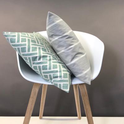 Preview: Kissenbezüge für Dekokissen Eastwo blassgrün und Windri in hellgrau gestreift