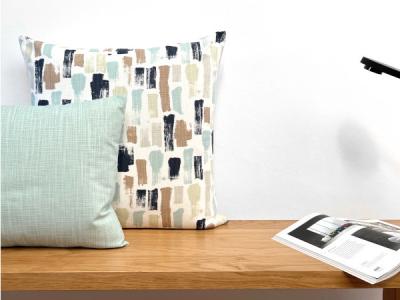 Preview: Kissenbezug Flame blasstürkis und Kissenhülle Artist gemustert Frühling Sommer Herbst