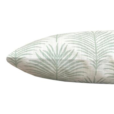 Preview: Kissenhülle Palmeto pistazie/lemon pastellgrün Palmblätter Sofakissen Landhausstil