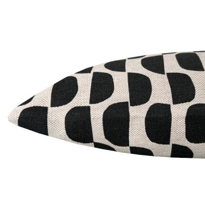 Preview: Kissenhülle Kissenbezug Dekokissen Sofakissen DOM beige schwarz gemustert