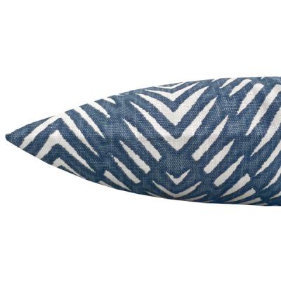 Preview: Kissenhülle Javi blau gemustert Baumwolle Leinen maritim Landhaus