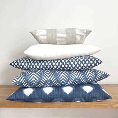 Preview: Kissenhüllen Sofakissen Dekokissen Casa, Gems, Javi, Luxe und Windri in blau, weiß, elfenbein gemustert