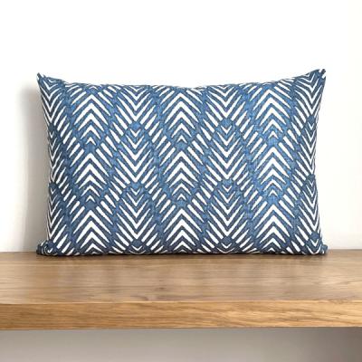 Preview: 1 Kissenbezug JAVI blau weiß Landhaus maritim Kissen Kissenhülle Sofakissen Kissenbezüge Dekokissen 30x50 40x60