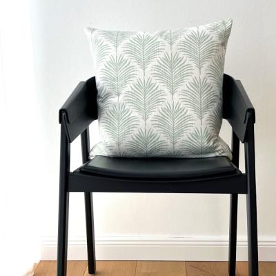 Preview: Kissenhülle Kissenbezug für Dekokissen Zierkissen Kissen Palmeto pistazie/lemon pastellgrün Palmblätter skandinavisch Landhausstil