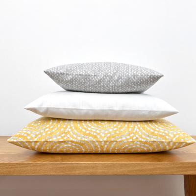 Preview: Kissenbezüge Riverbed grau, Luke weiß und Denver goldgelb gelb weiß skandinavisch Landhaus