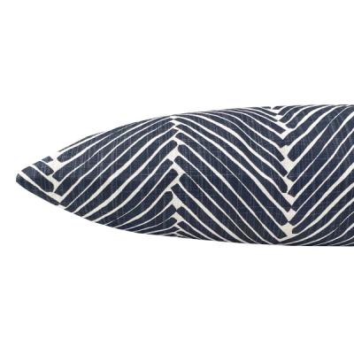 Preview: Kissen Kissenbezug Griff blau mit Fischgrätmuster Landhaus maritim skandinavisch