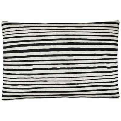 Preview: Kissenhülle HOR beige schwarz gestreift Streifen Kissenbezug industrial Landhausstil Sofakissen Dekokissen 30x50 40x60