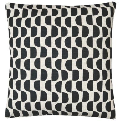 Preview: Kissenhülle Kissenbezug Dekokissen Sofakissen DOM beige schwarz gemustert Baumwollgemisch