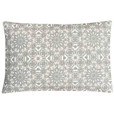 Preview: Kissenhülle MIGEL hellgrau elfenbein gemustert Kissen grau Landhaus Kissenbezug Dekokissen Sofakissen Kissenbezüge 30x50 40x60
