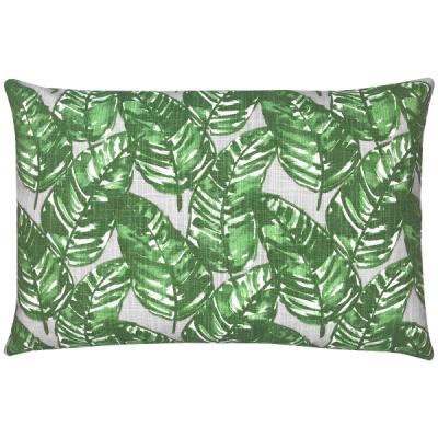 Kissen Rica in hellgrau-grün Palmwedel 30x50