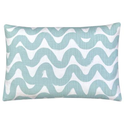 Preview: Kissenbezug Sofakissenbezug Kissenhülle für Kissen Dekokissen Zierkissen Waves blasstürkis Wellenmuster gestreift Frühling Sommer Herbst 30x50 40x60