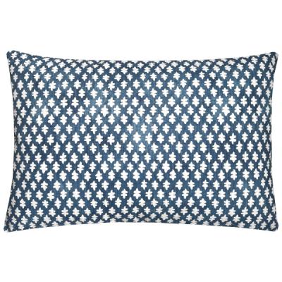Preview: Sofakissen Kissenhülle Gems blau weiß gemustert maritim skandinavisch Frühling Sommer