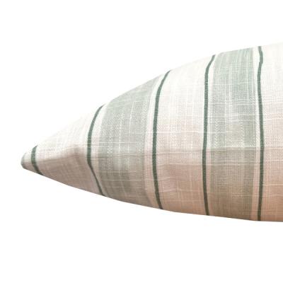 Preview: Sofakissenbezug Kissenhülle Stripe pistazie/lemon pastellgrün Palmblätter Sofakissen Frühling Sommer skandinavisch Landhausstil