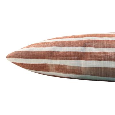 Preview: Kissenhülle NELSO terracotta orange gestreift Batikdruck