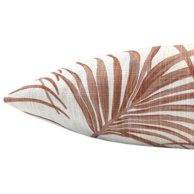 Preview: Kissenhülle KARU terracotta/orange mit Palmblätter