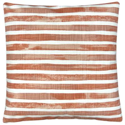 Preview: Kissenhülle NELSO terracotta orange Streifen Batik Sofakissen Kissen Landhaus Dekokissen 40x40