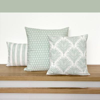 Preview: Kissenbezüge Kissenhüllen Dekokissenhüllen für Sofakissen nZierkissen Kissen Palmeto, Stripe und Nada in Pistazie lemon pastellgrün gemustert Frühjahr Sommer skandinavisch dynamisch Landhausstil