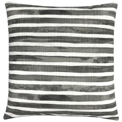 Preview: Kissenbezug NELSO schwarz anthrazit Streifen Batik Sofakissen Kissen Landhaus 40x40 50x50 60x60