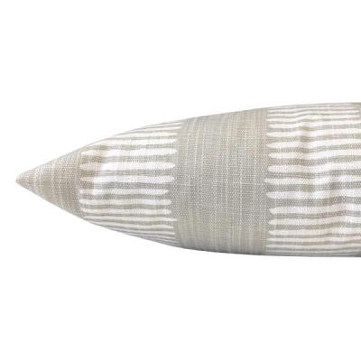 Preview: Sofakissenhülle Kissenhülle Kissenbezug für Kissen Zierkissen Dache elfenbein gestreift Frühling Sommer skandinavisch Landhausstil