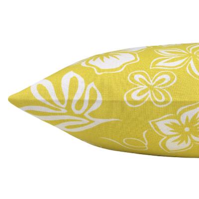 Preview: Kissenbezug Kissenbezug Hibiscus zitronengelb gelb Blüten Blumen Landhausstil skandinavisch