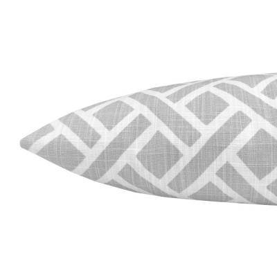 Preview: Kissen Eastwo in hellgrau geometrisch skandinavisch