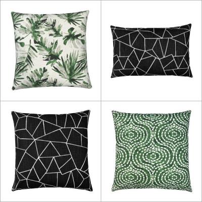 Preview: Kissen Kombination grün-natur-schwarz