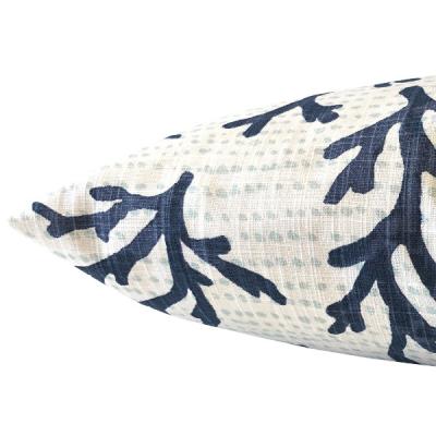 Preview: Kissenbezug Koralle maritim Korallen blau weiß türkis Landhaus skandinavisch