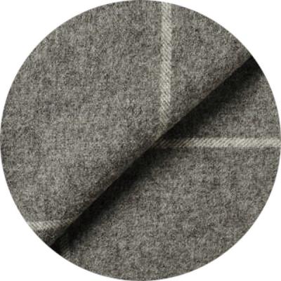 Preview: Wolldecke Wohndecke Plaid MANDO kariert grau rohweiß XXL 220x260