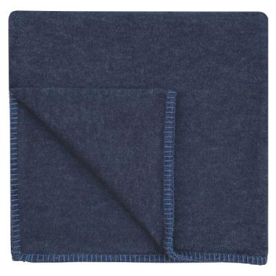 Preview: Baumwolldecke Fussenegger SYLT Plaid blau uni Wohndecke Decke Sommer 140x200