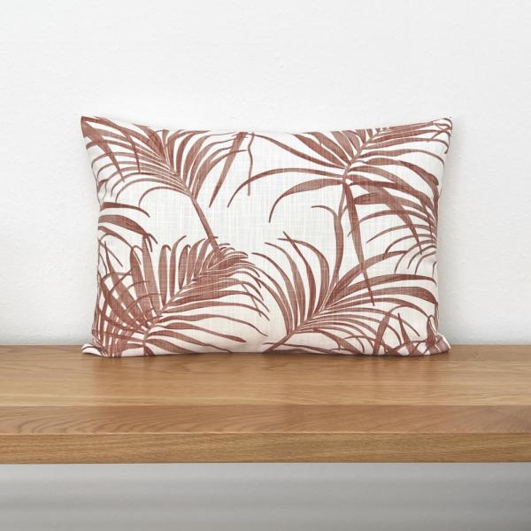 Kissenhülle KARU terracotta/orange mit Palmblätter