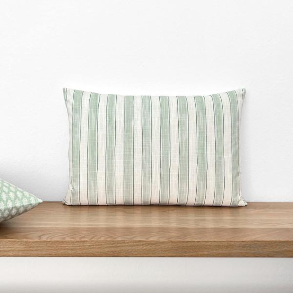 Kissenbezug Sofakissenbezug Kissenhülle für Dekokissen Kisen Zierkissen Stripe gestreift pistazie/lemon pastellgrün Frühling Sommer skandinavisch Landhausstil 30x50 40x60