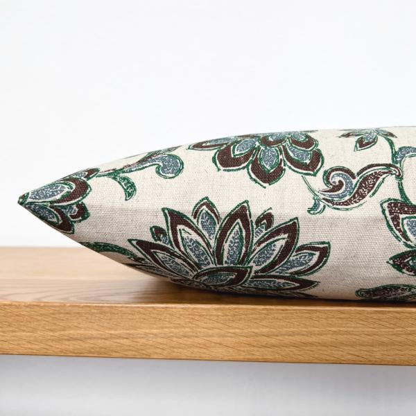 Kissenhülle Kissenbezug Dekokissen Sofakissen GROVE Blumen braun Mocca beige grün blau Herbst Winter