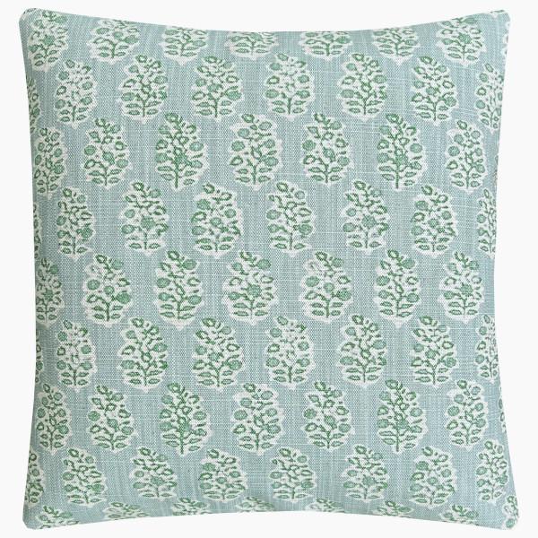 Kissenhülle Kissenbezug für Zierkissen Kissen Dekokissen PER beige blasstürkis grün Blumen Leinengemisch Frühling Sommer skandinavisch Landhausstil