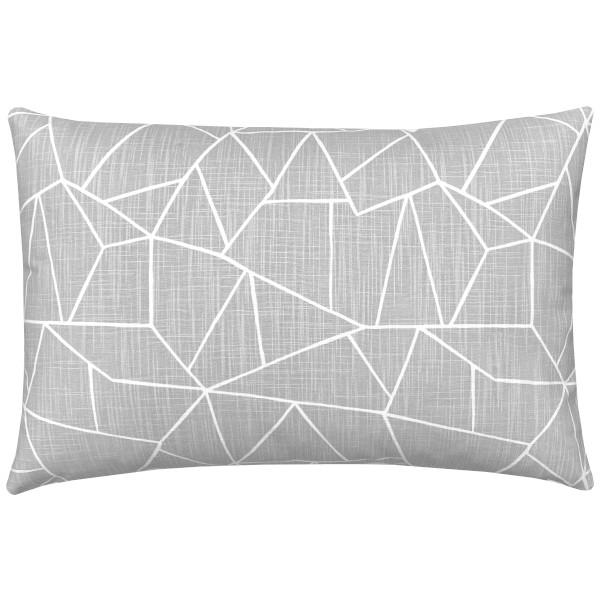 Kissenhülle Cutglass in hellgrau weiß grafisches Muster