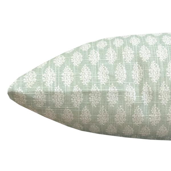 Kissenhülle Kissenbezug Nada pistazie/lemon pastellgrün Palmblätter Kissen Sofakissen Frühling Sommer skandinavisch Landhausstil