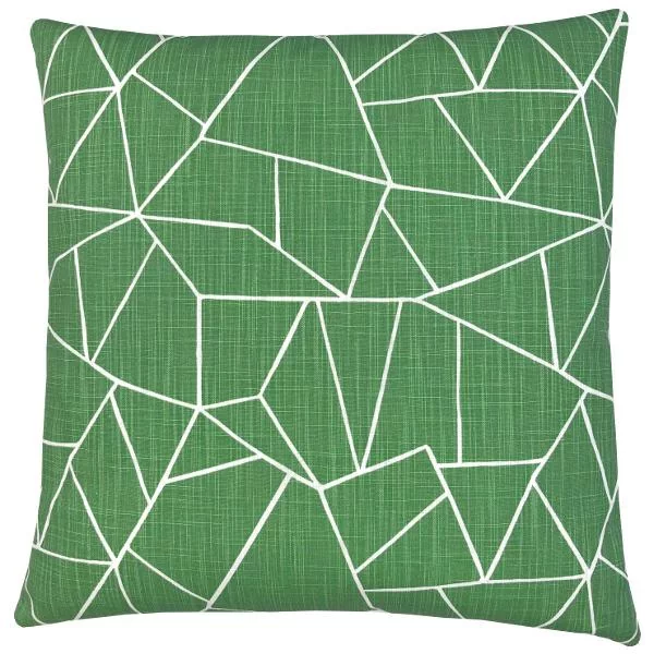 Kissenbezug Cutglass in grün weiß grafisch gemustert skandinavisch Landhausstil